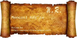 Menczel Róza névjegykártya